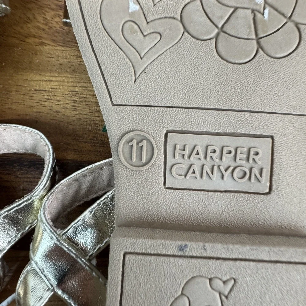 New Little‎ Kids Harper Canyon Pineapple Gold Strappy Comfort Sandals Size 11 C